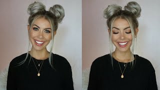 QUICK  EASY SPACE BUNS TUTORIAL  BrittanyNichole [upl. by Lrub20]