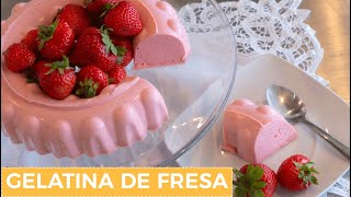 Gelatina de FRESA Deliciosa y RAPIDÍSIMA [upl. by Nnyloj111]