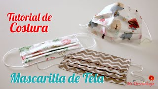 Tutorial de Costura  Mascarillas de Tela  Patrón Gratis  Cloth Mask [upl. by Kcirddet]