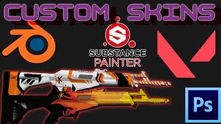 Valorant How to make Custom Skins Full Guide Substance painterphotoshop  Valorant to blender 1 [upl. by Corell301]