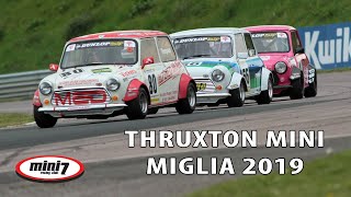 Mini Miglia epic race at Thruxton BTCC 2019 [upl. by Sellig935]