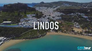 Lindos Rhodes  Aerial Tour 4K 2021 [upl. by Losiram17]