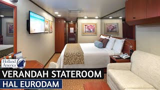 HAL Eurodam  Verandah Stateroom Walkthrough Tour amp Review 4K  Holland America Cruise Line [upl. by Olivero]