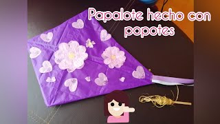 PAPALOTE HECHO CON POPOTES COMO BASE ¡Fácil y rápido [upl. by Annabelle]