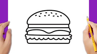 How to draw a cheeseburger  hamburger [upl. by Shutz]