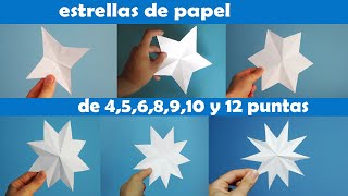 Estrella de papel  4 puntas 5 puntas 6 puntas 8 puntas 9 puntas 10 puntas 12 puntas [upl. by Halima493]