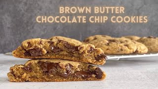 BROWN BUTTER CHOCOLATE CHIP COOKIES  How to make the Perfect Chocolate Chip Cookie [upl. by Tu]