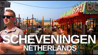 4K A virtual walk around Scheveningen Netherlands beach bars amp pier [upl. by Kubiak801]