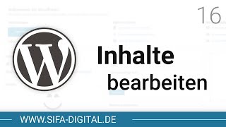 WordPress Grundkurs Seiteninhalte bearbeiten 4K 16  SIFA Digital [upl. by Nissie]