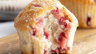 Quick amp Easy Strawberry Muffins 5 Minutes Prep [upl. by Mccarty]