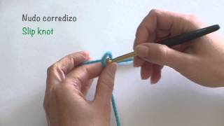 Nudo corredizo inicial de crochet  Slip knot [upl. by Anekam]