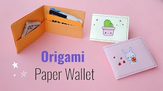 How to make a cute paper wallet  Origami wallet  origami craft with paper  DIY mini paper wallet [upl. by Ney]