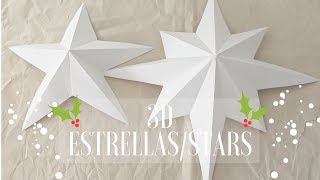 Como Hacer Estrella de Papel 3D 5 y 8 puntas How To Make a 3D Star 5 amp 8 Points diy [upl. by Ettedanreb]