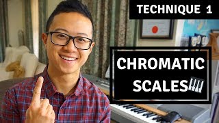 How to Play Chromatic Scales  Easy Piano Technique 1 [upl. by Accemahs246]